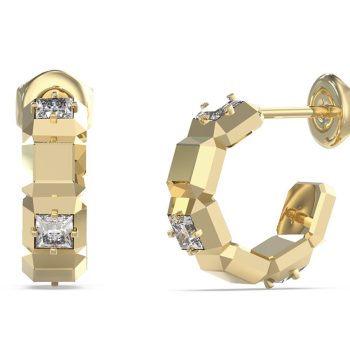 Guess Gold Crystal Hoop Earrings