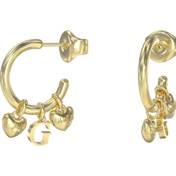 Guess Gold Half Hoop with Charms