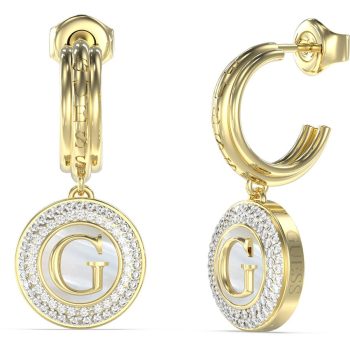 Guess Gold Hoop with G Charm