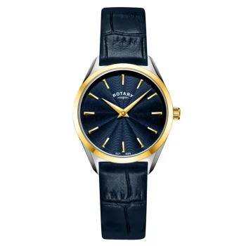 Rotary Ladies Two-Tone Navy Leather Ultra Slim Watch