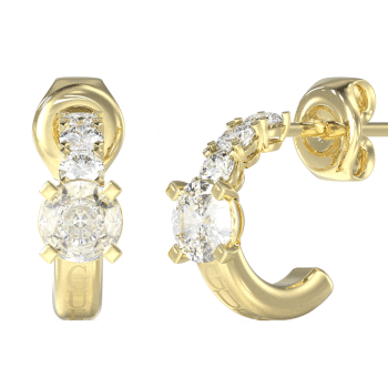 Guess Gold Crystal Half Hoop