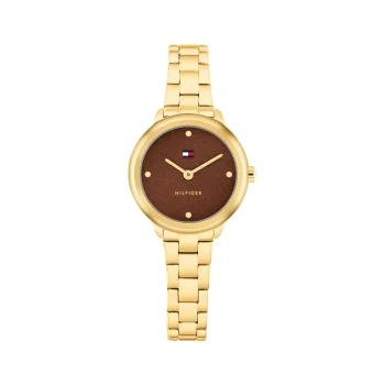 Tommy Hilfiger Ladies Gold Brown Dial Watch