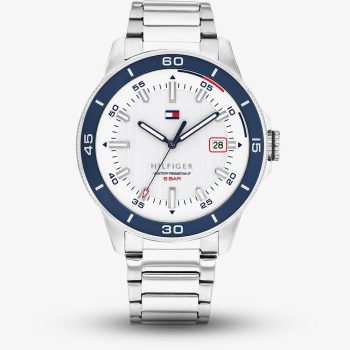 Tommy Hilfiger Cream Dial Navy Surround Silver Watch