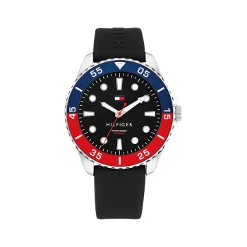Tommy Hilfiger Gents Black Rubber Strap Watch