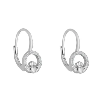 Sterling Silver Claddagh Huggie Earrings