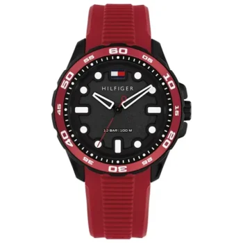 Tommy Hilfiger Gents Red Rubber Strap Watch