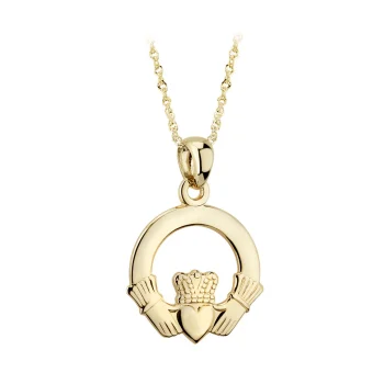 9ct Yellow Gold Claddagh Pendant