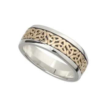 Gents Sterling Silver & 10ct Gold Trinity Knot Ring