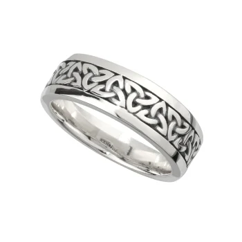 Sterling Silver Gents Oxidised Trinity Knot Ring