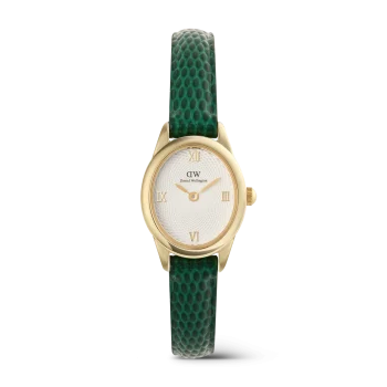 Daniel Wellington Ladies Gold Ophelia Green Lizard Watch