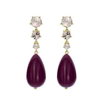 Ted Baker Crystal Plum Drop Earrings