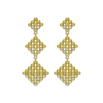 Ted Baker Gold Triangular Bobble Drop Earrings
