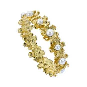 Ted Baker Gold Floral & Pearl Bangle