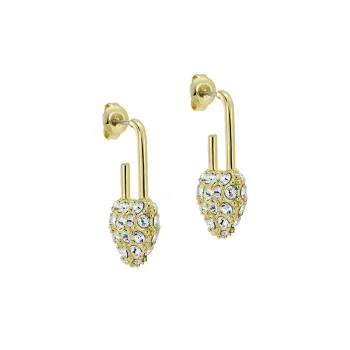 Ted Baker Gold Pave Padlock Heart Earrings