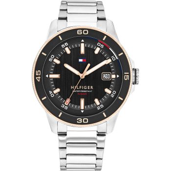Tommy Hilfiger Gents Silver Black Dial Watch