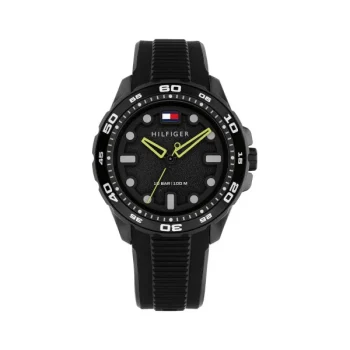 Tommy Hilfiger Gents Black Rubber Strap Watch