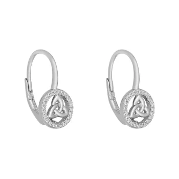 Sterling Silver Trinity Knot Huggie Earrings