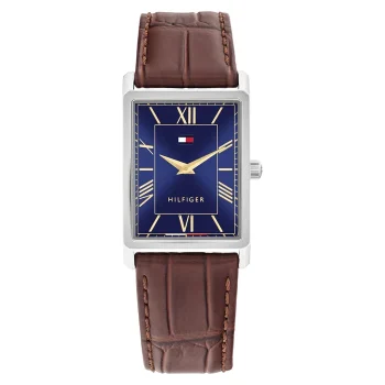Tommy Hilfiger Gents Rectangular Brown Leather Watch