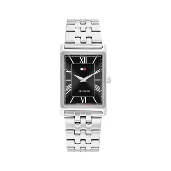 Tommy Hilfiger Gents Silver Rectangular Watch