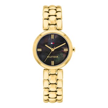 Tommy Hilfiger Ladies Gold Black Dial Watch