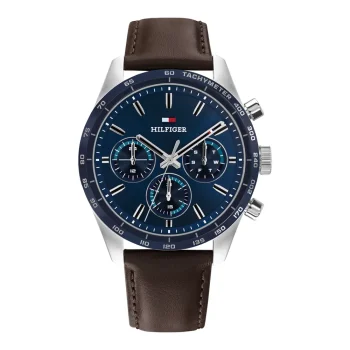 Tommy Hilfiger Gents Navy Dial Brown Leather Strap Watch