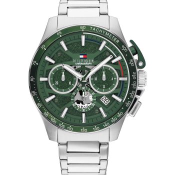 Tommy Hilfiger Gents Silver Green Dial Watch