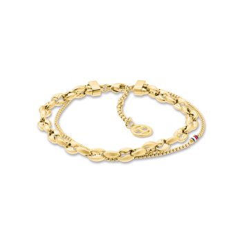 Tommy Hilfiger Ladies Gold Layered Bracelet