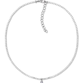 Tommy Hilfiger Ladies Silver Tennis Necklace