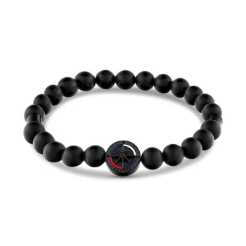 Tommy Hilfiger Gents Black Bead Bracelet