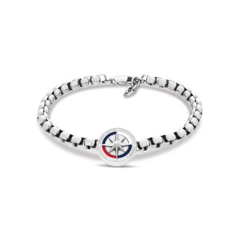 Tommy Hilfiger Gents Silver Compass Bracelet