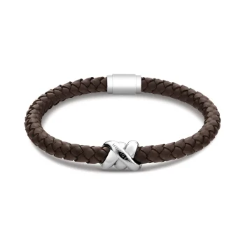 Tommy Hilfiger Gents Brown Leather Bracelet
