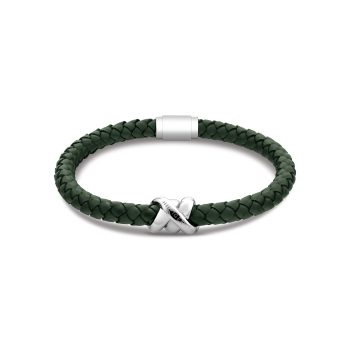 Tommy Hilfiger Gents Green Leather Bracelet