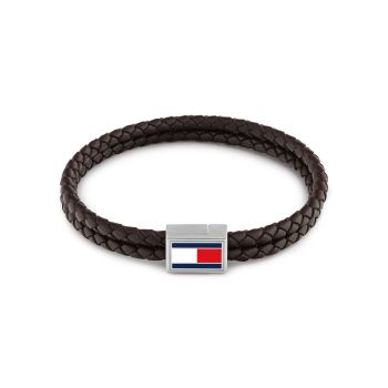 Tommy Hilfiger Gents Brown Braided Leather Bracelet