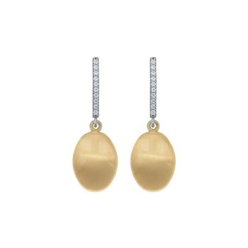 Aquaforte Brush Oval Drop Earrings
