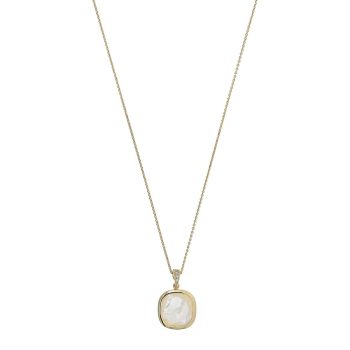 Aquaforte Gold Mother of Pearl Square Pendant