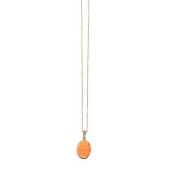 Aquaforte Gold Orange Oval Pendant