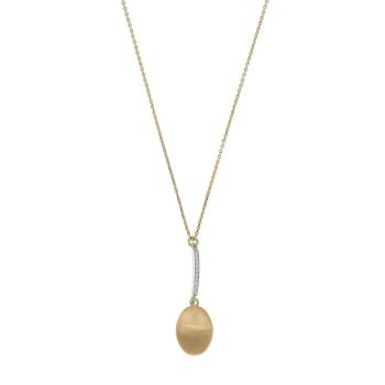 Aquaforte Gold Oval Long Drop Pendant