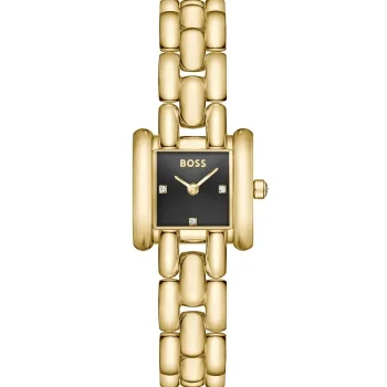 Boss Ladies Violet Square Black-Dial Watch