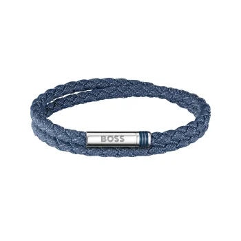 Boss Gents Blue Braided Bracelet