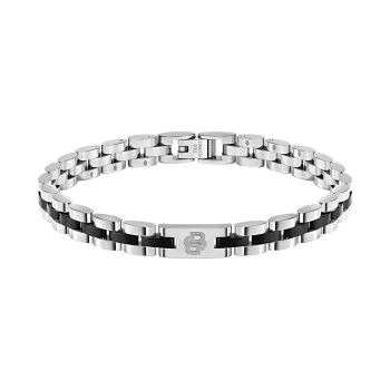 Boss Gents Silver and Black Bracelet