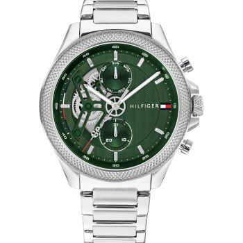 Tommy Hilfiger Gents Silver Green Dial Watch