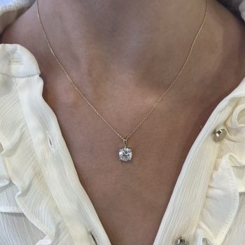 9ct Yellow Gold Lab Diamond Pendant 2.00ct