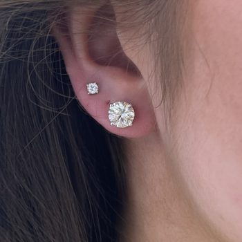 9ct Yellow Gold Lab Diamond Earrings 3.00ct