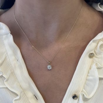 9ct Yellow Gold Lab Diamond Pendant 1.00ct