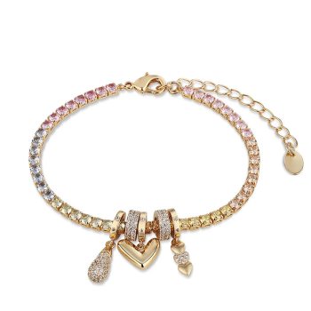 Newbridge Gold Plated Heart Charm Bracelet
