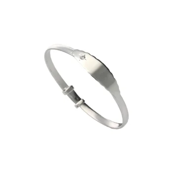 Sterling Silver Baby Bangle with Clear Stone